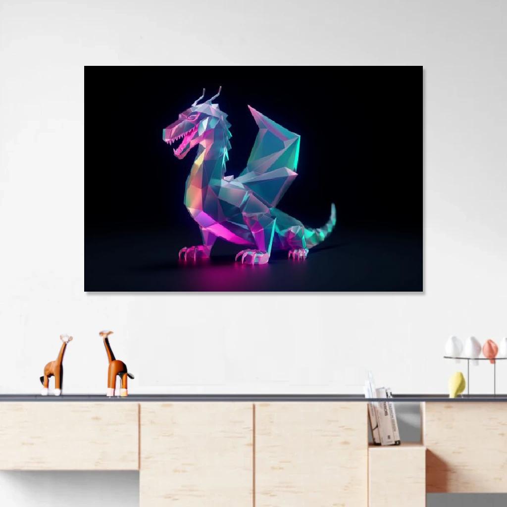 Picture of Dragon Polygon au dessus d'un meuble bas