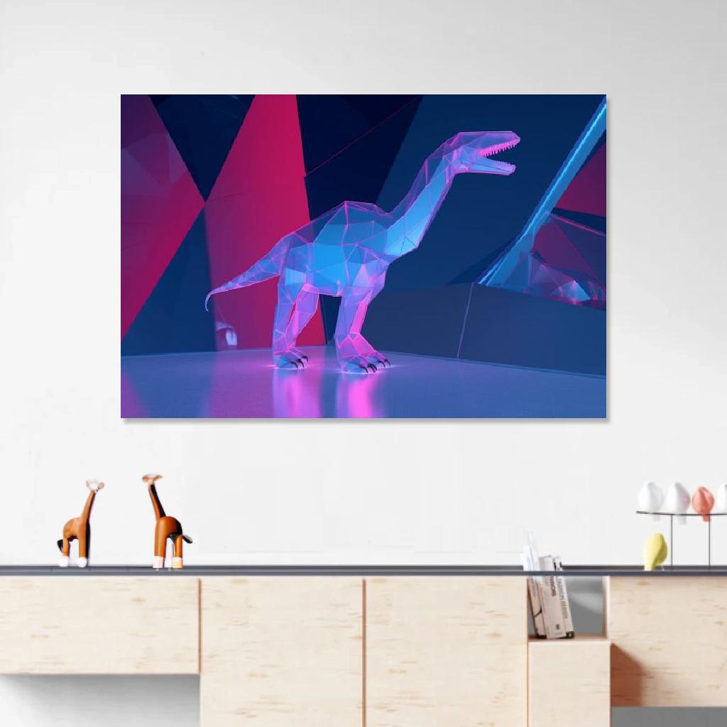 Picture of Dinosaur Polygon au dessus d'un meuble bas