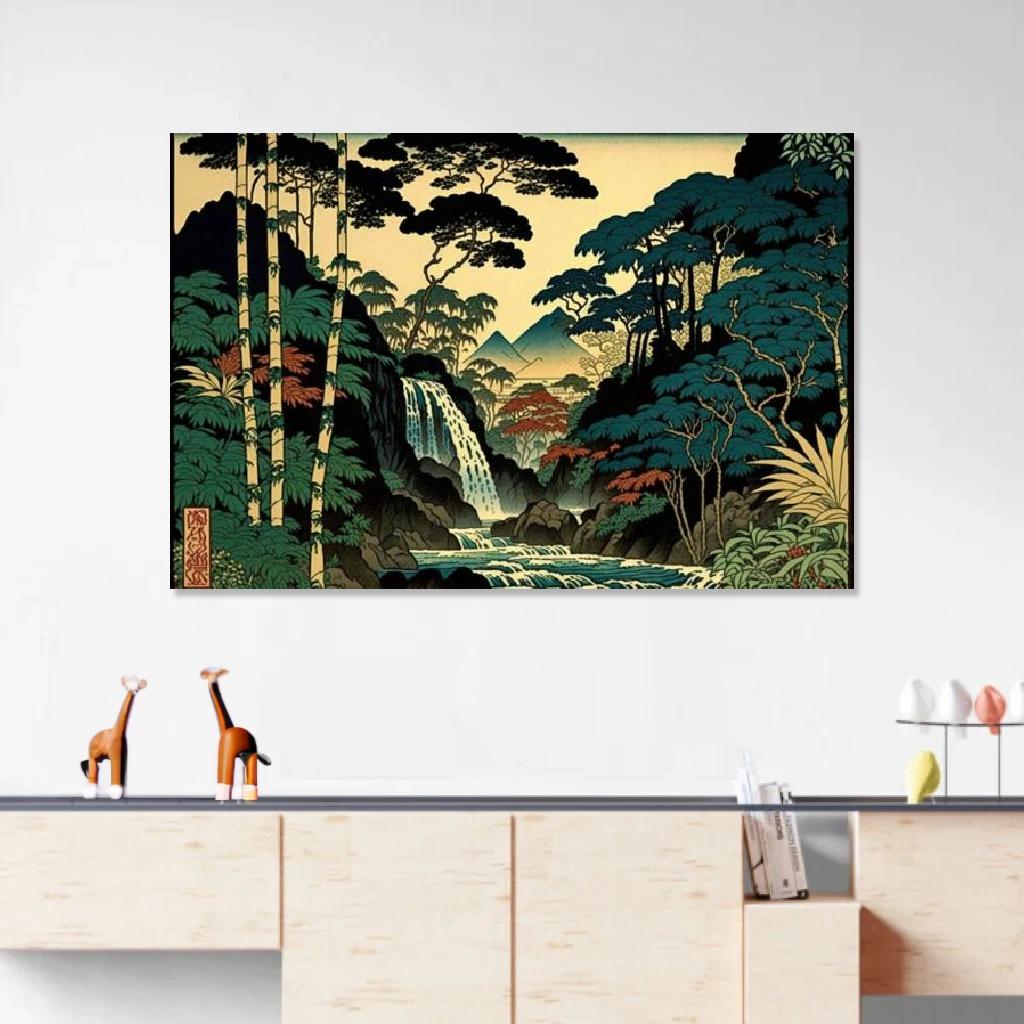 Picture of Tropical Ukiyo-e au dessus d'un meuble bas