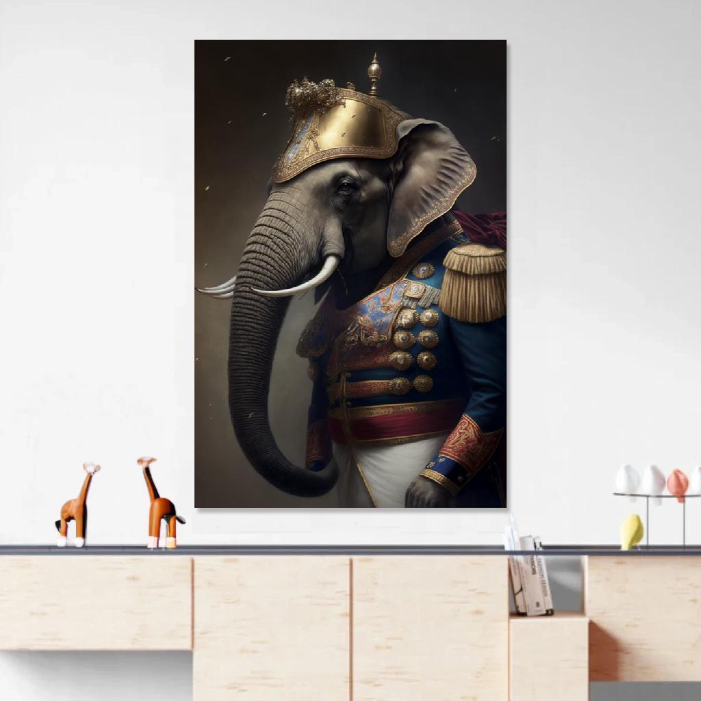 Picture of Elephant Soldat Of Napoleon au dessus d'un meuble bas