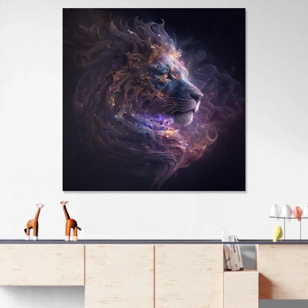 Picture of Lion Galaxy au dessus d'un meuble bas