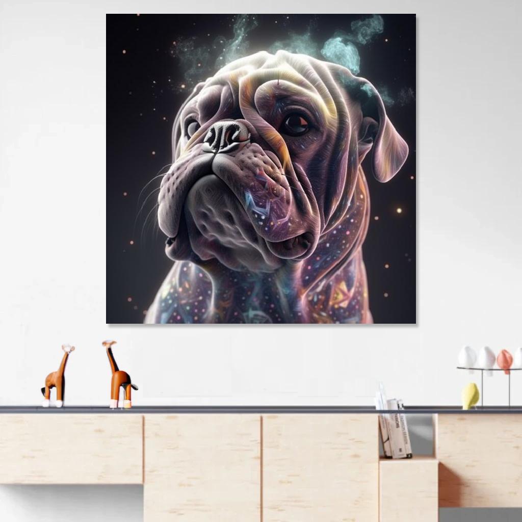 Picture of Bulldog Galaxy au dessus d'un meuble bas