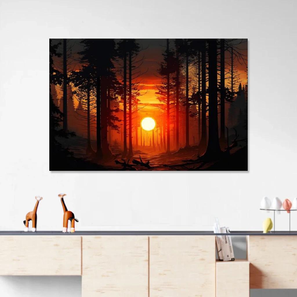 Picture of Forest Sunset au dessus d'un meuble bas