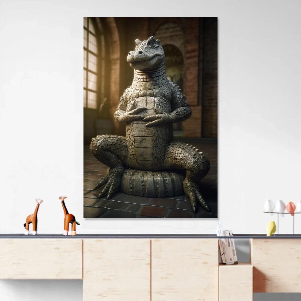 Picture of Crocodile Yoga au dessus d'un meuble bas