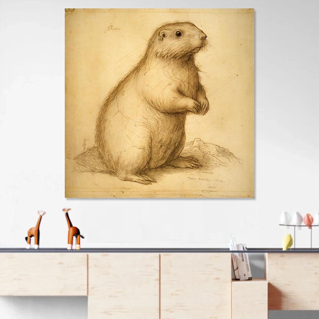 Picture of Marmot Leonardo Da Vinci au dessus d'un meuble bas