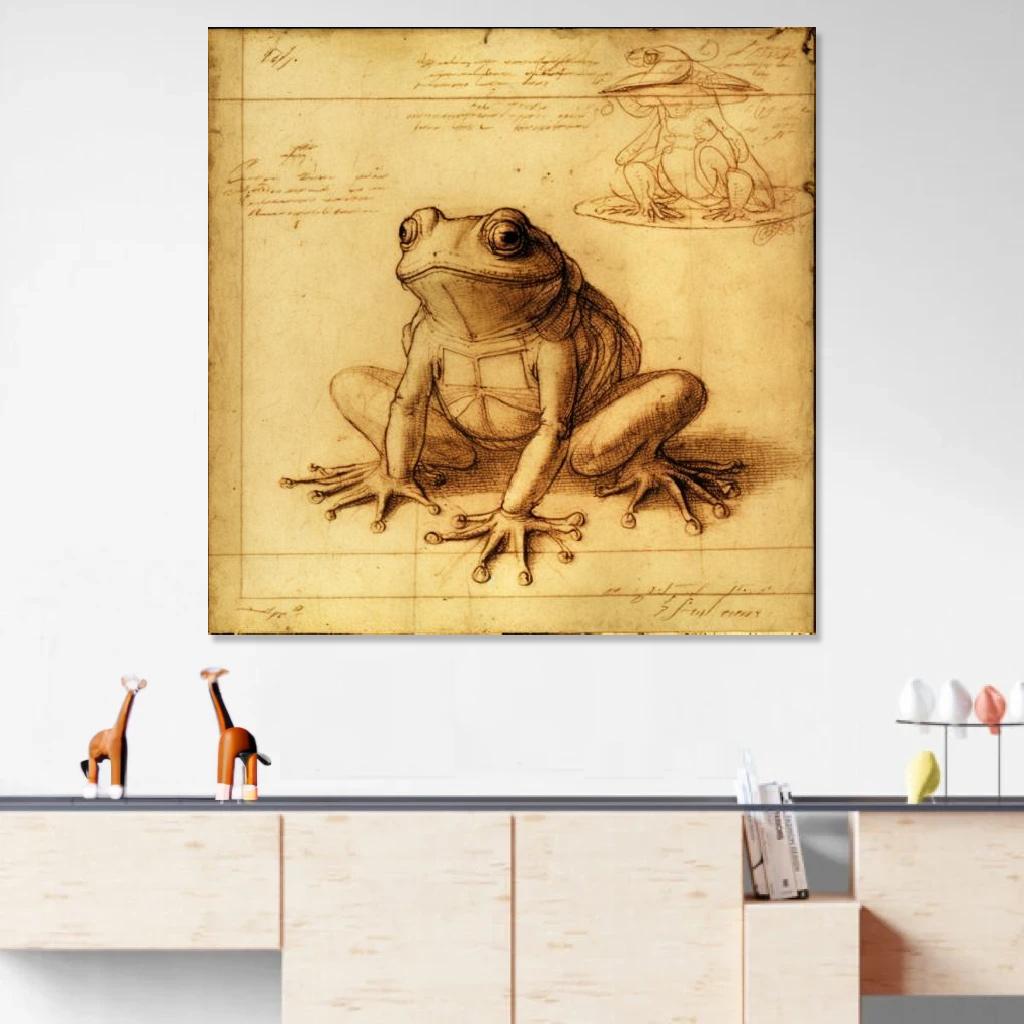 Picture of Frog Leonardo Da Vinci au dessus d'un meuble bas