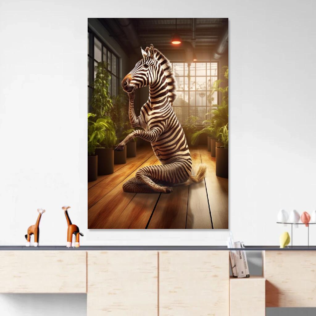 Picture of Zebra Yoga au dessus d'un meuble bas