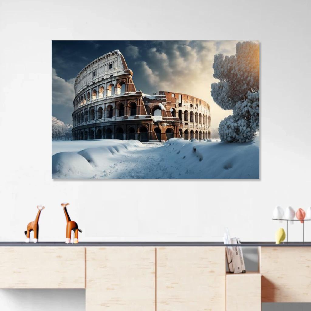 Picture of The Colosseum Winter au dessus d'un meuble bas