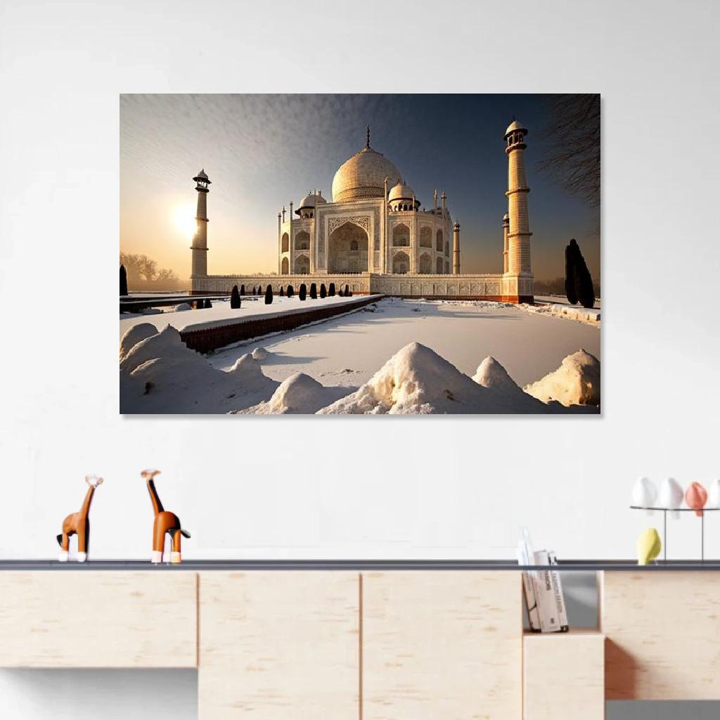 Picture of Taj Mahal Winter au dessus d'un meuble bas