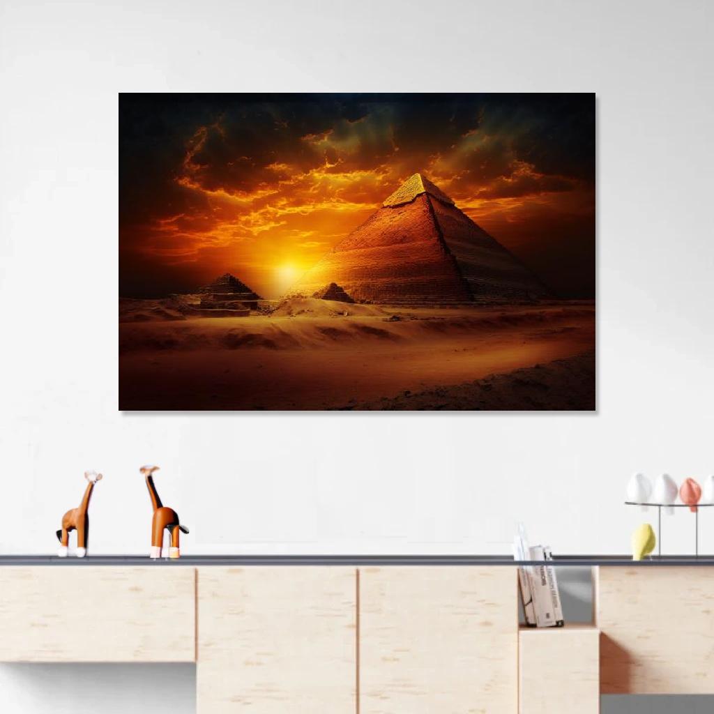 Picture of Great Pyramid of Giza Sunset au dessus d'un meuble bas