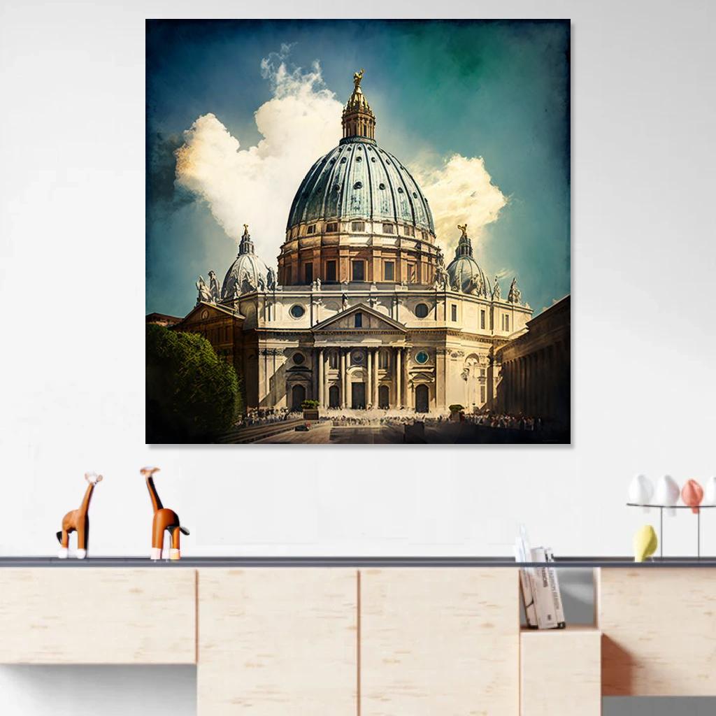 Picture of St. Peter's Basilica Summer au dessus d'un meuble bas