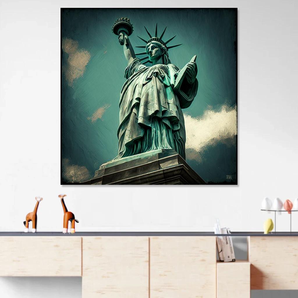 Picture of Statue of Liberty Summer au dessus d'un meuble bas