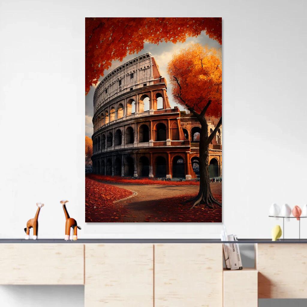 Picture of The Colosseum Autumn au dessus d'un meuble bas