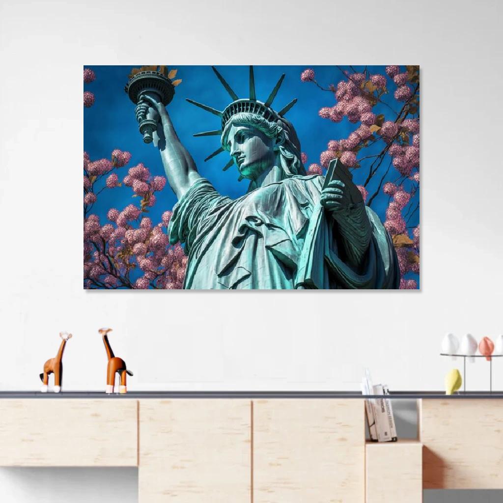 Picture of Statue of Liberty Spring au dessus d'un meuble bas