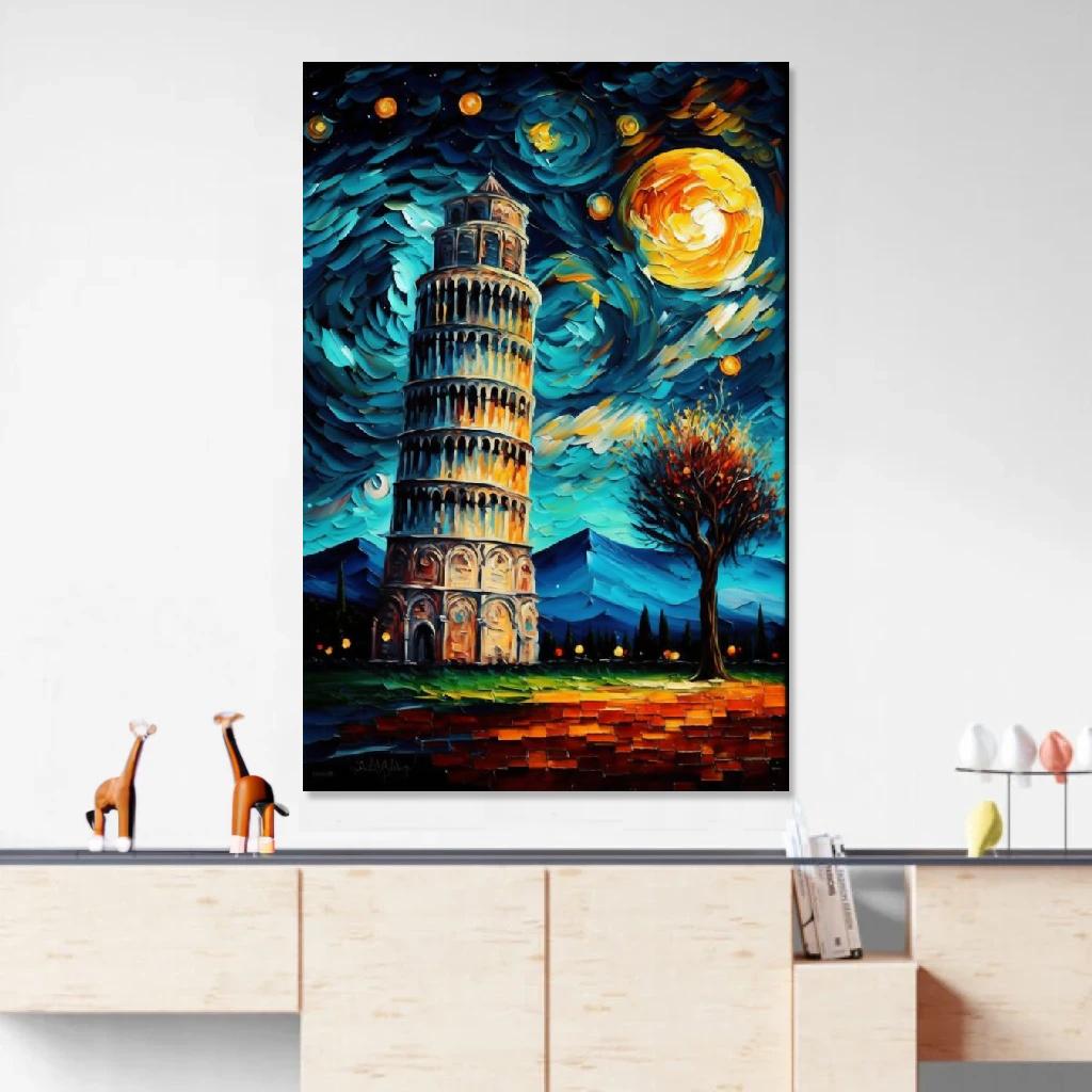 Picture of Leaning Tower of Pisa Mystical au dessus d'un meuble bas