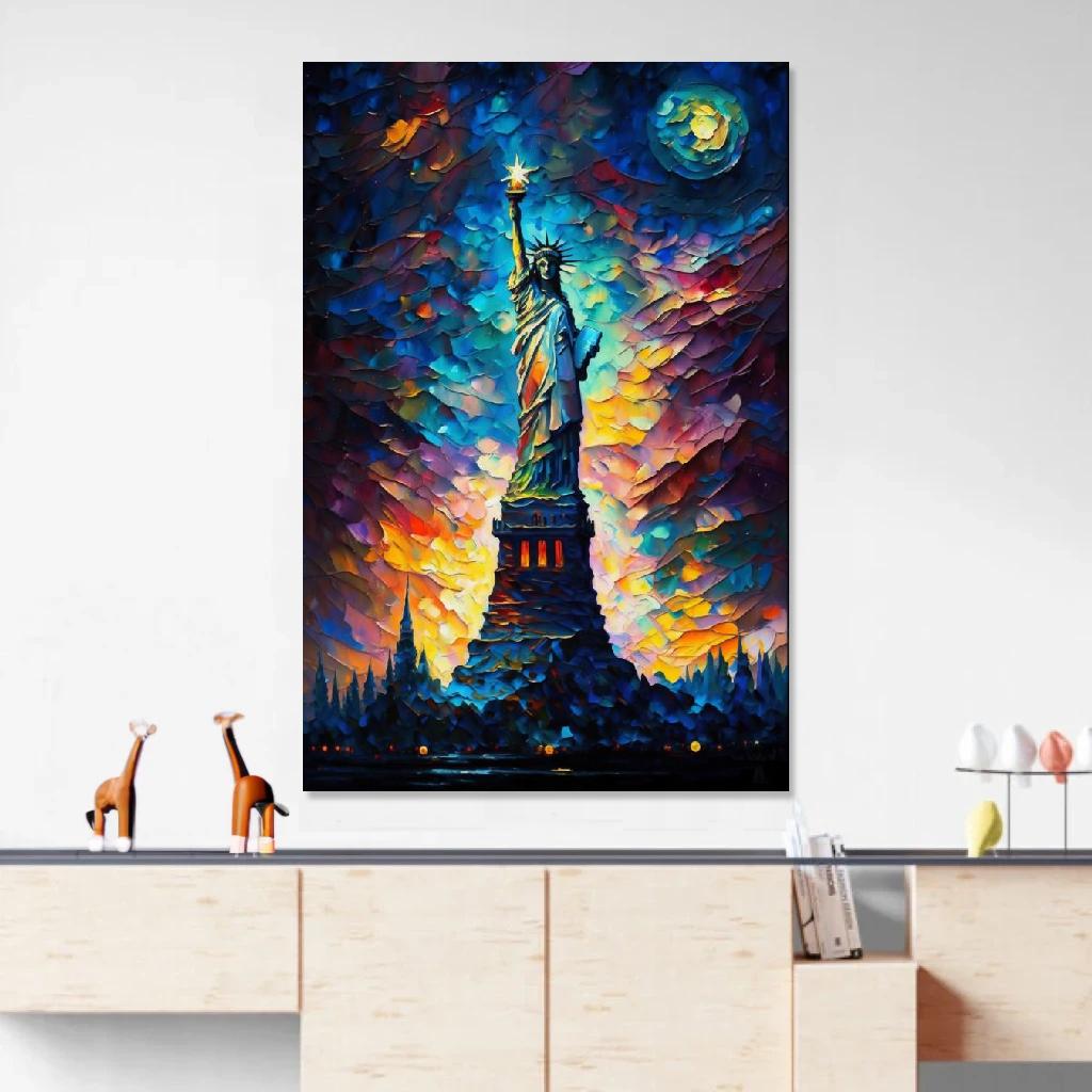 Picture of Statue of Liberty Mystical au dessus d'un meuble bas