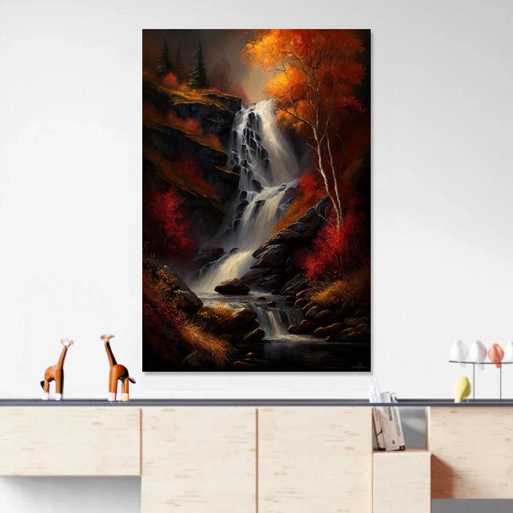 Picture of Waterfall Autumn au dessus d'un meuble bas