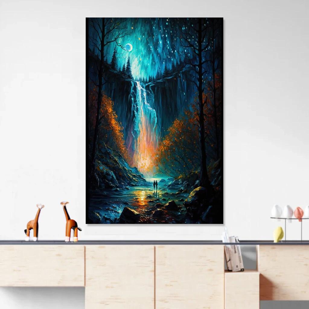 Picture of Waterfall Mystical au dessus d'un meuble bas