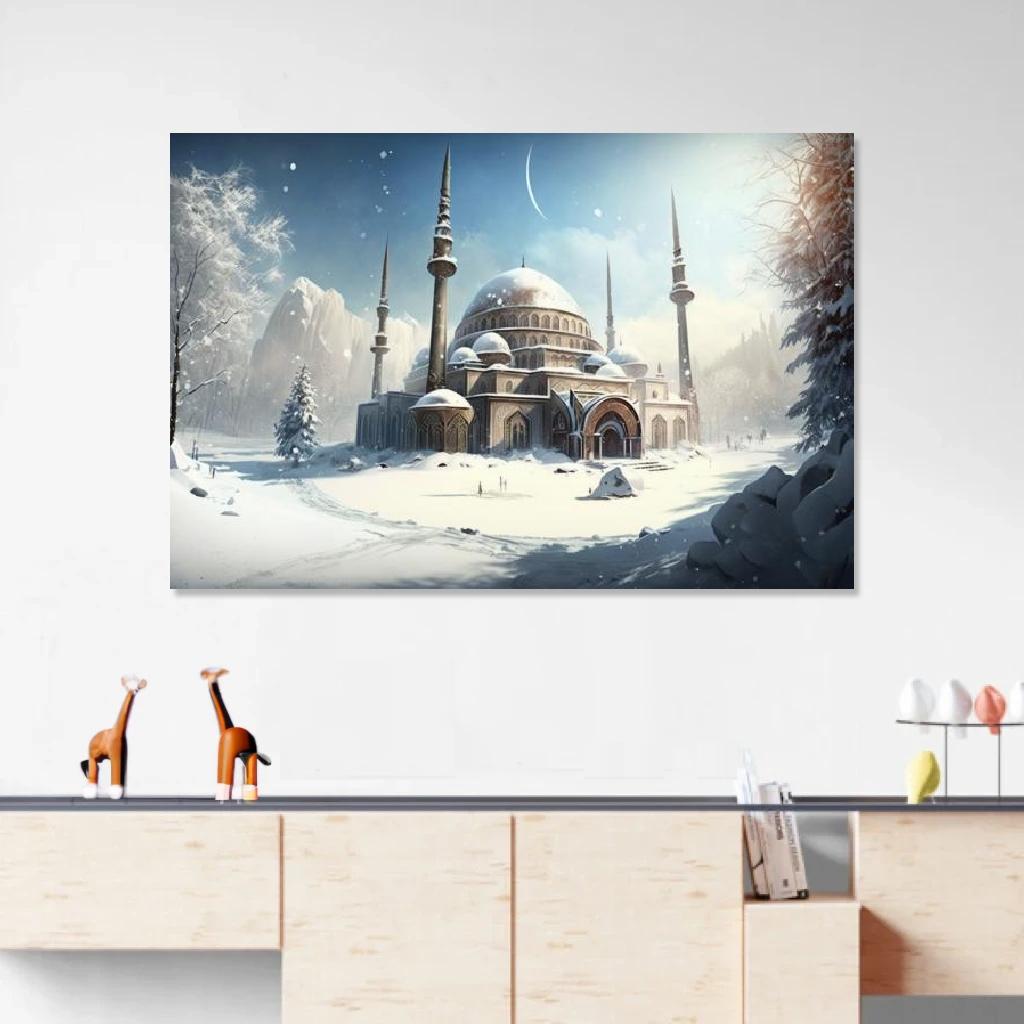 Picture of Mosque Winter au dessus d'un meuble bas