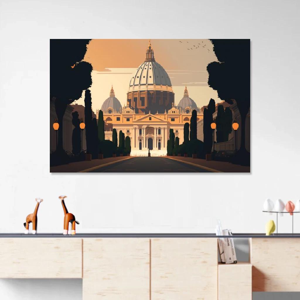 Picture of St. Peter's Basilica Vector au dessus d'un meuble bas