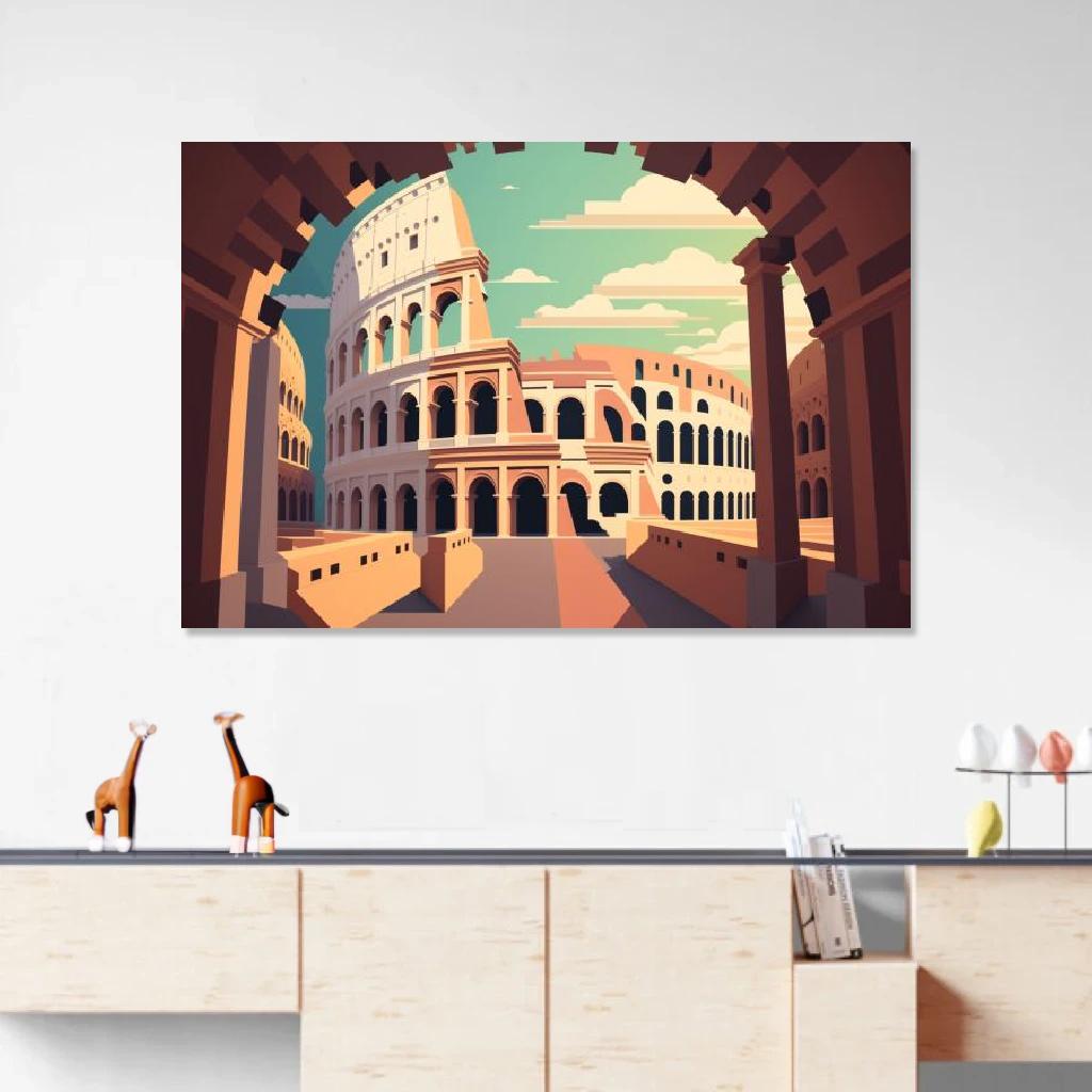 Picture of The Colosseum Vector au dessus d'un meuble bas