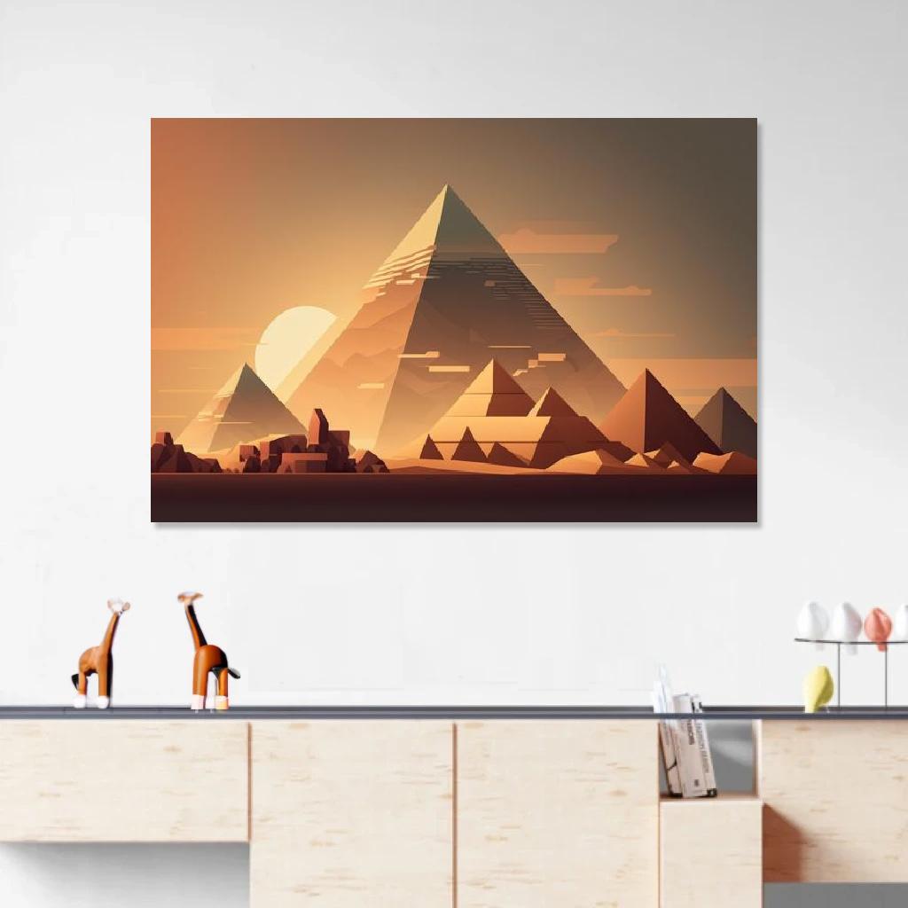 Picture of Great Pyramid of Giza Vector au dessus d'un meuble bas