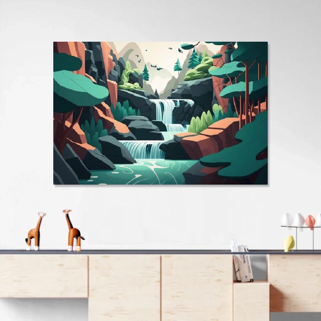 Picture of Waterfall Vector au dessus d'un meuble bas