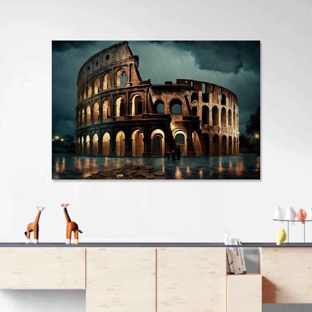 Picture of The Colosseum Rainy Night au dessus d'un meuble bas