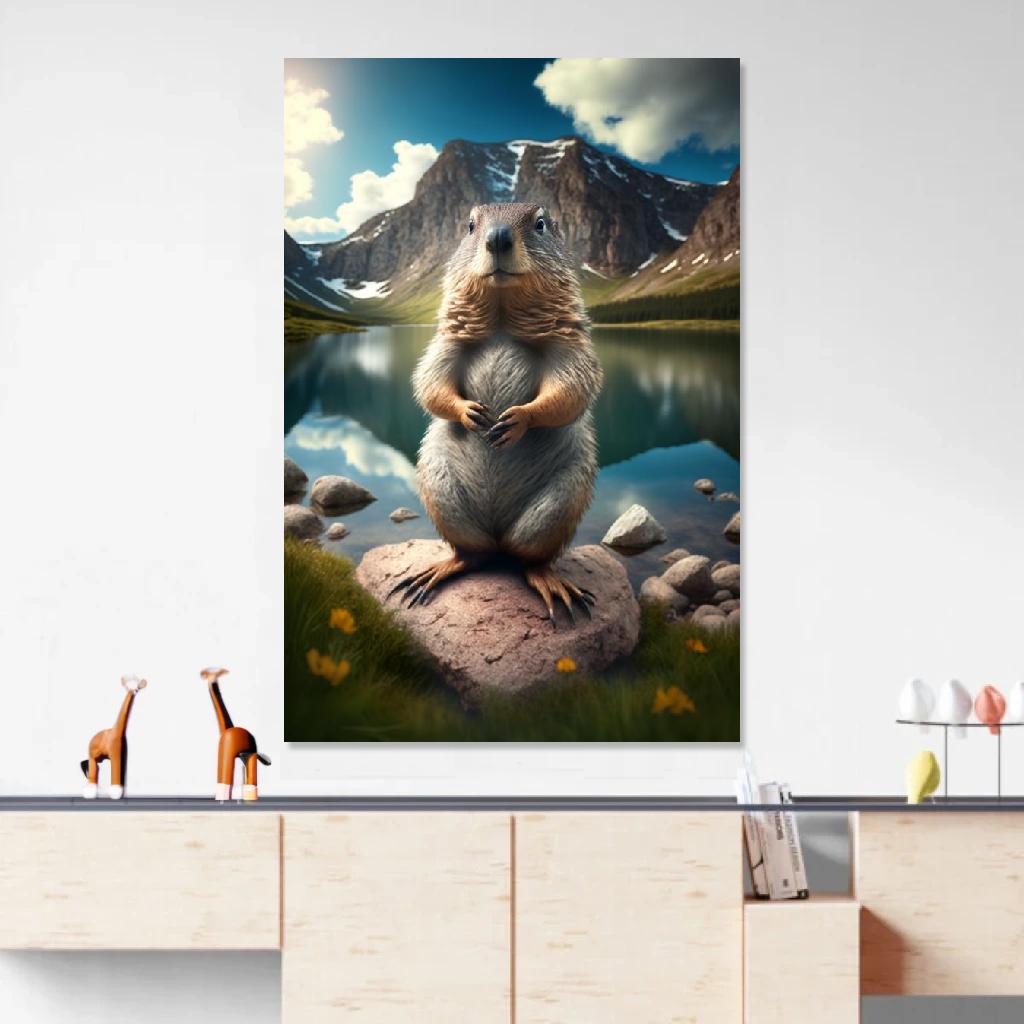 Picture of Marmot Yoga au dessus d'un meuble bas