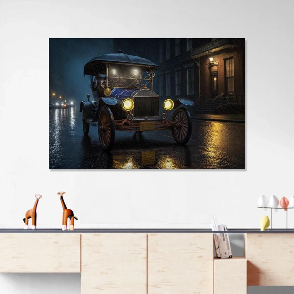Picture of Ford Model T Rainy Night au dessus d'un meuble bas