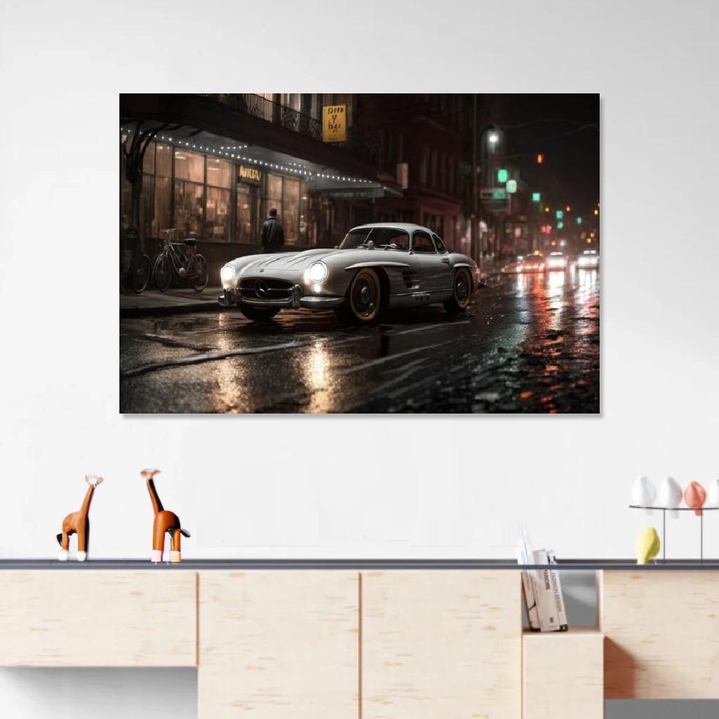 Picture of Mercedes-Benz 300SL Rainy Night au dessus d'un meuble bas