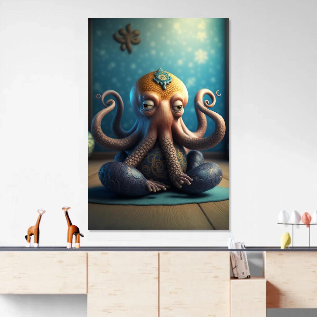 Picture of Octopus Yoga au dessus d'un meuble bas