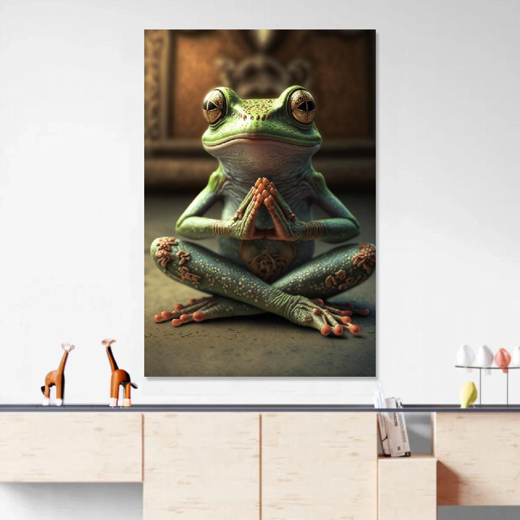 Picture of Frog Yoga au dessus d'un meuble bas