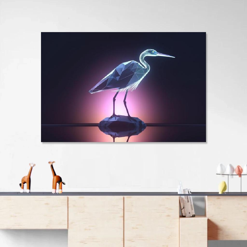 Picture of Heron Polygon au dessus d'un meuble bas