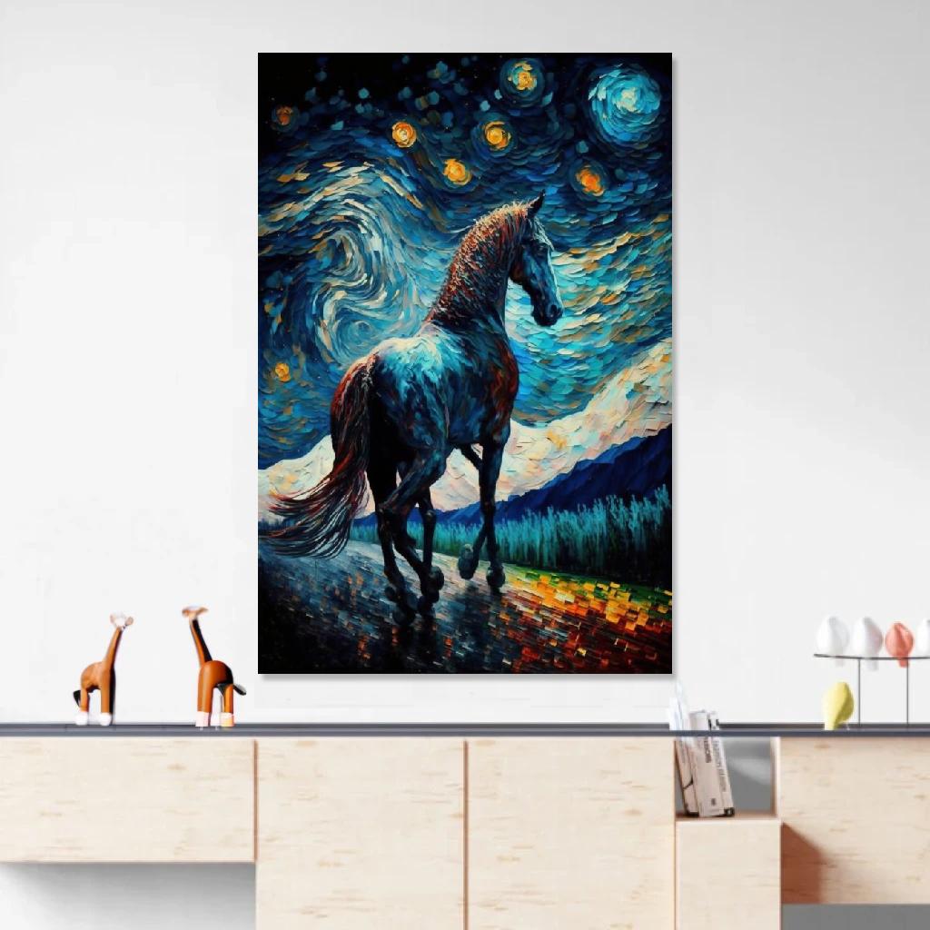 Picture of Horse Mystical au dessus d'un meuble bas