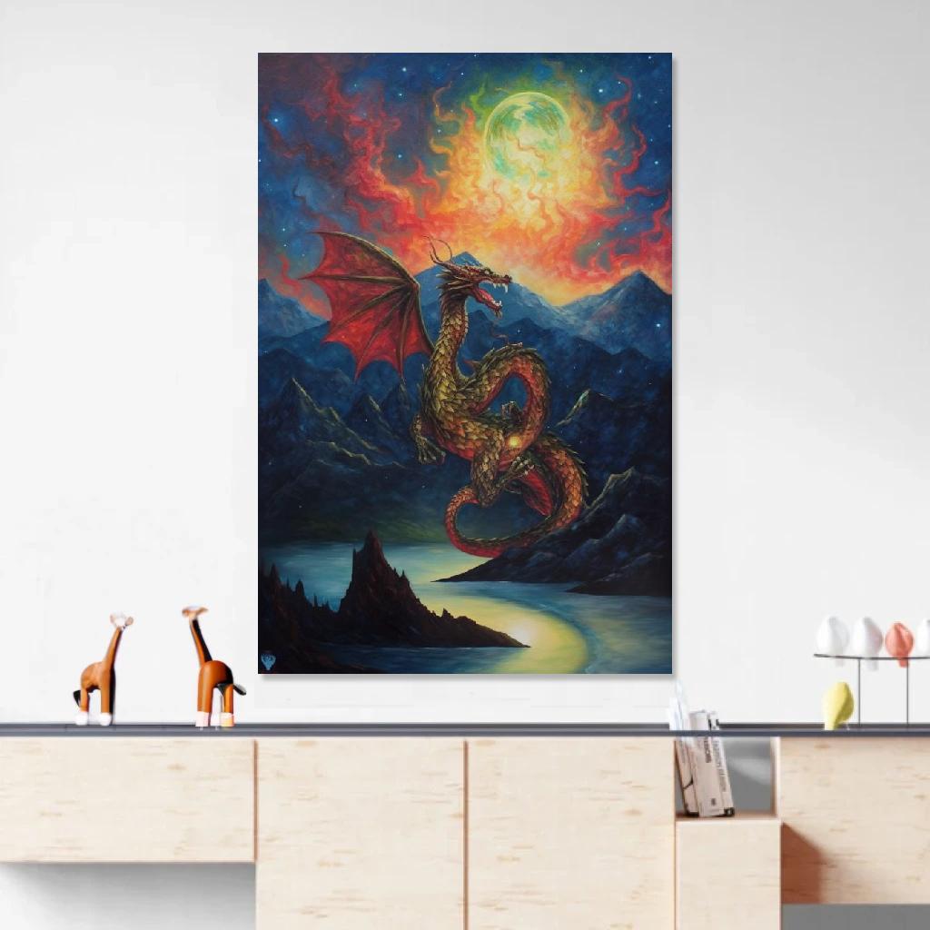 Picture of Dragon Mystical au dessus d'un meuble bas