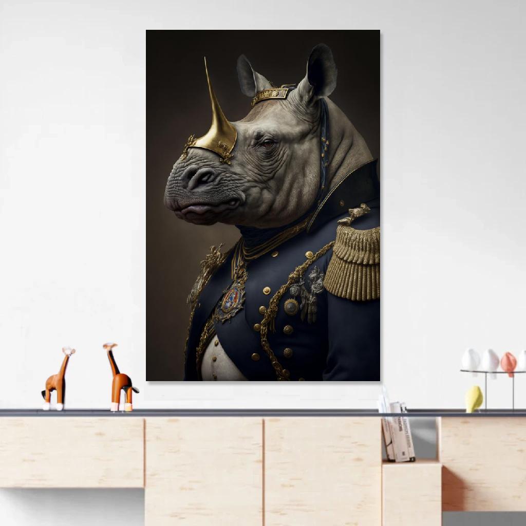 Picture of Rhinoceros Soldat Of Napoleon au dessus d'un meuble bas