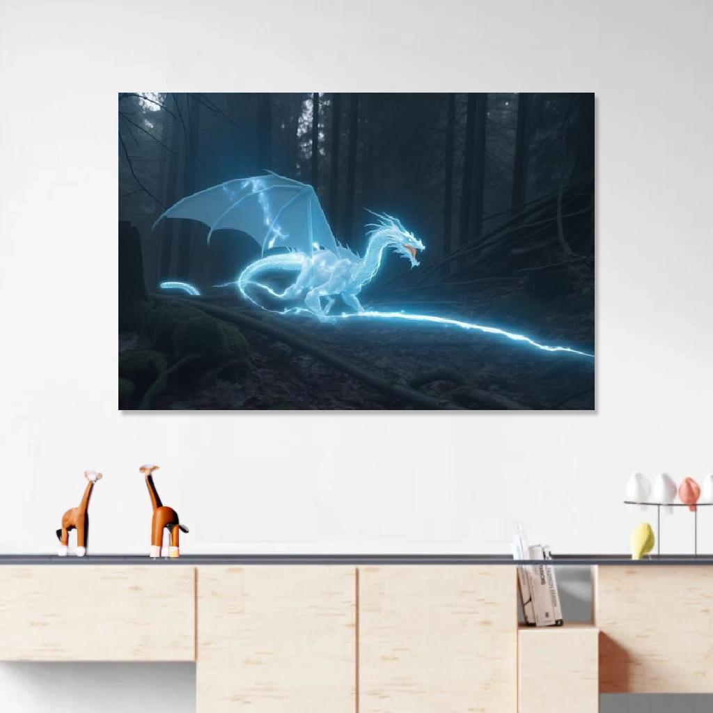 Picture of Dragon Patronus au dessus d'un meuble bas