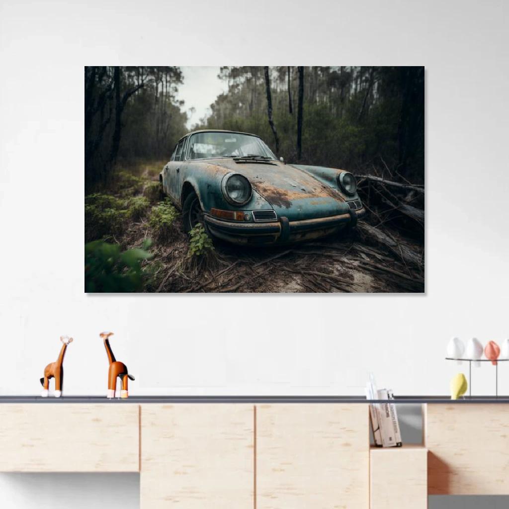 Picture of Porsche 911 Abandonment au dessus d'un meuble bas