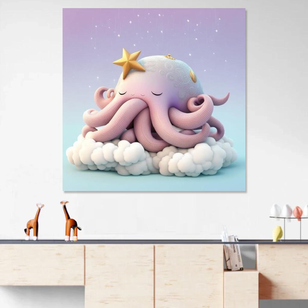 Picture of Octopus Sleeping au dessus d'un meuble bas