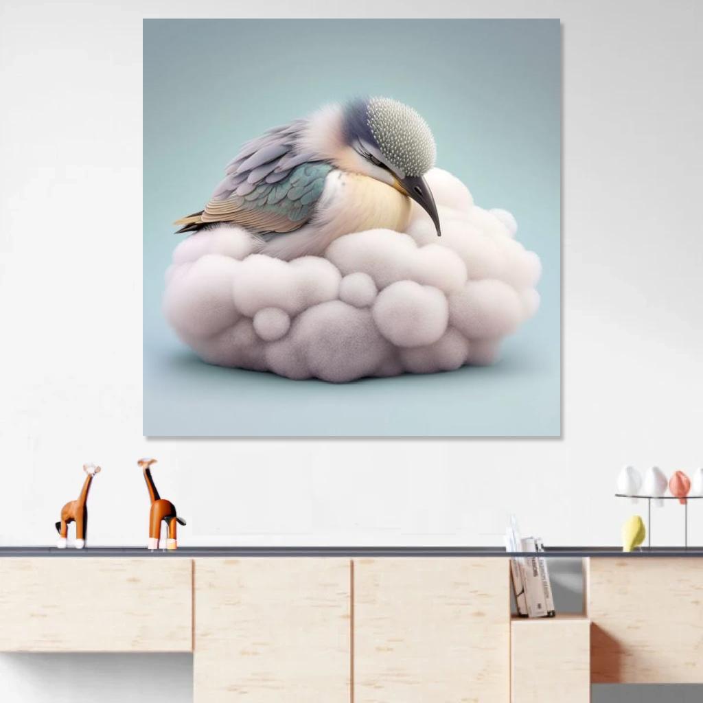 Picture of Heron Sleeping au dessus d'un meuble bas