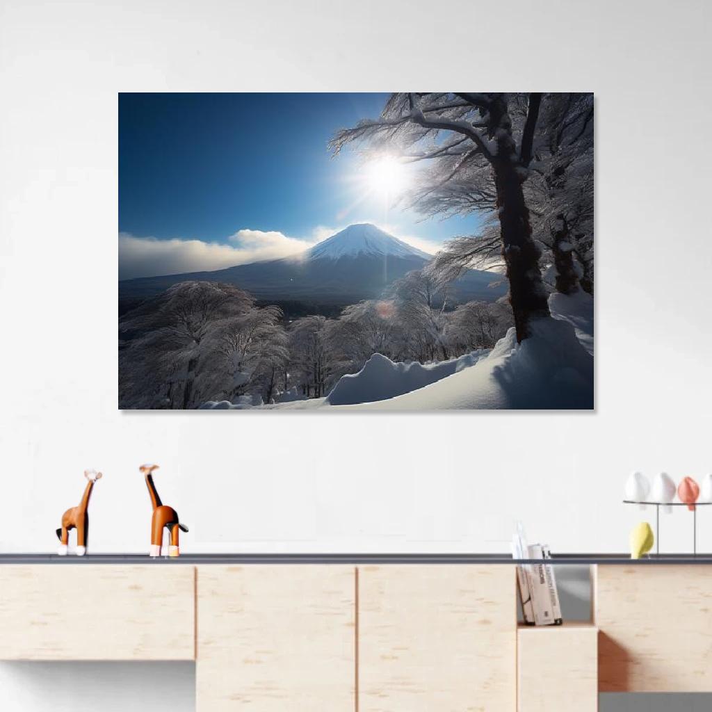 Picture of Mont fuji Winter au dessus d'un meuble bas
