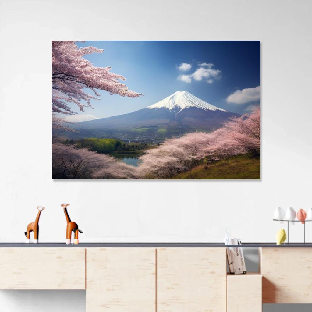 Picture of Mont fuji Spring au dessus d'un meuble bas