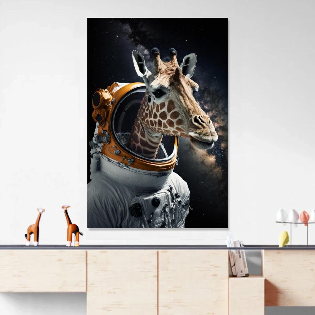 Picture of Giraffe Astronaut au dessus d'un meuble bas