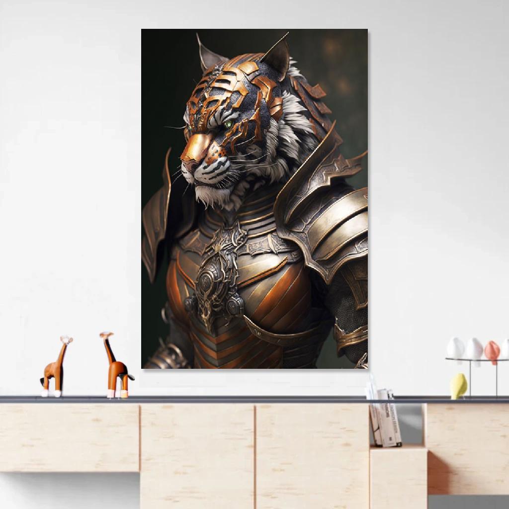 Picture of Tiger Armor au dessus d'un meuble bas