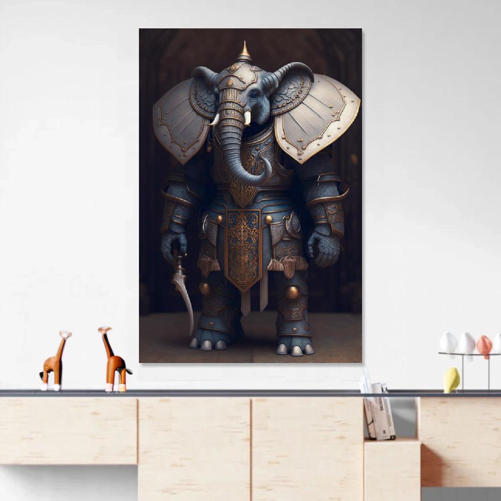 Picture of Elephant Armor au dessus d'un meuble bas