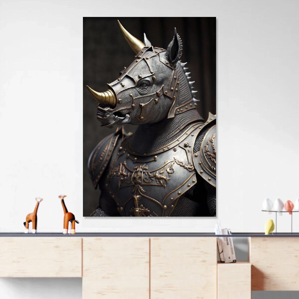 Picture of Rhinoceros Armor au dessus d'un meuble bas