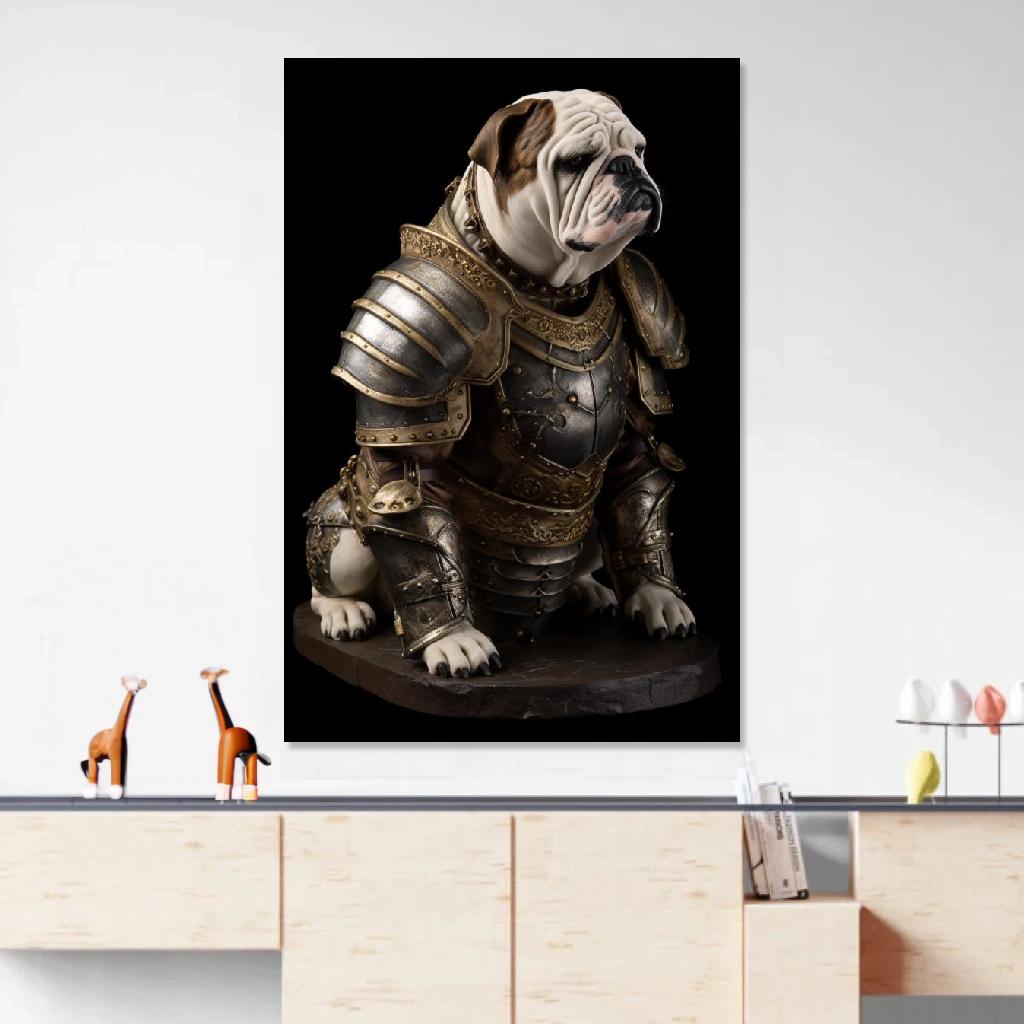 Picture of Bulldog Armor au dessus d'un meuble bas