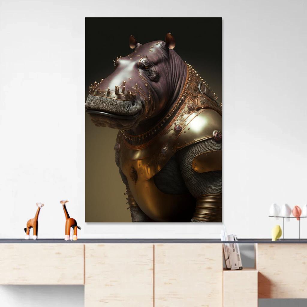 Picture of Hippopotamus Armor au dessus d'un meuble bas